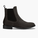 Duchess Shadow Grey Leather Boots in Grey Full-Grain Leather - Lateral Side Profile View | Buy Online