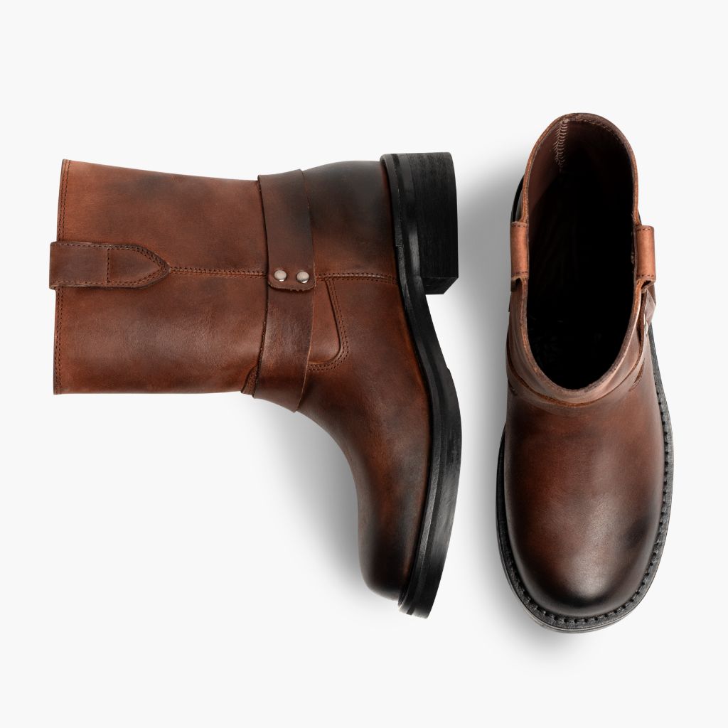 Outlaw Rust Marrone Stivali in pelle da Donna - Contrafforte tallone rinforzato & doppie cuciture di precisione