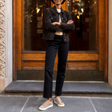 Styled On-Foot Perspective Demonstrating Ankle Fit & Silhouette on Model