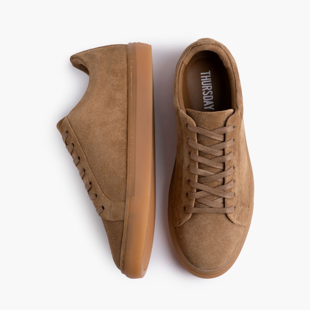 Premier Low Top Camel Sneakers in pelle da Donna - Contrafforte tallone rinforzato & doppie cuciture di precisione