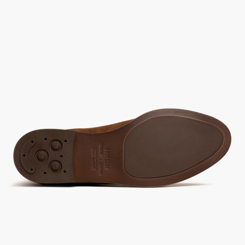 High-Traction Rubber Outsole & Lug Tread Pattern on Dreamer Cannella Stivali in pelle da Donna
