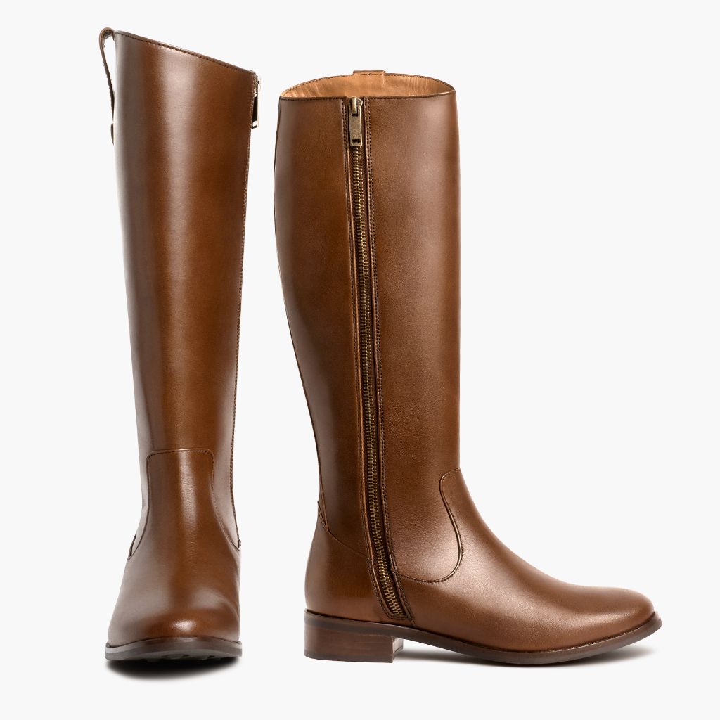 High-Traction Rubber Outsole & Lug Tread Pattern on Crown Cuero Stivali in pelle da Donna