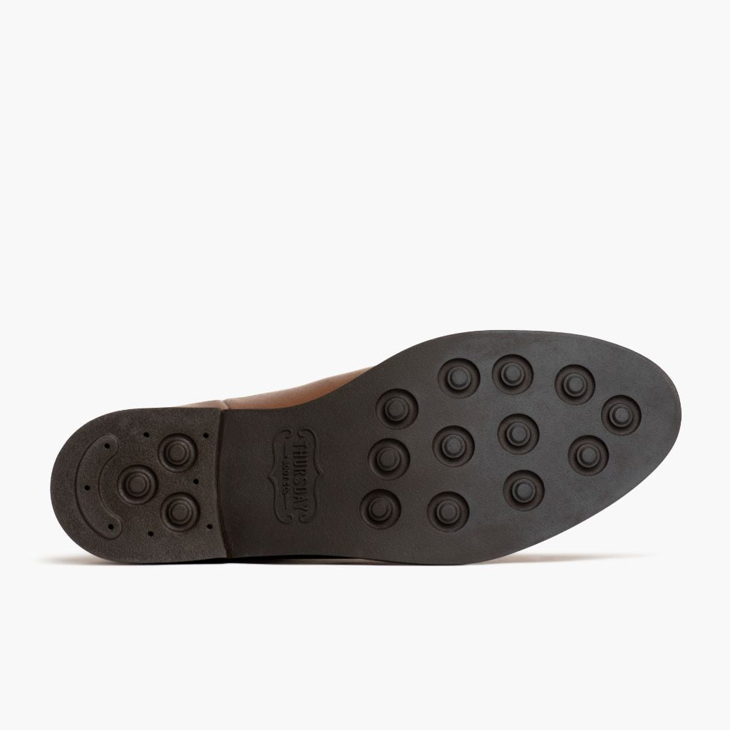 High-Traction Rubber Outsole & Lug Tread Pattern on Duchess Grano Ambrato Stivali in pelle da Donna