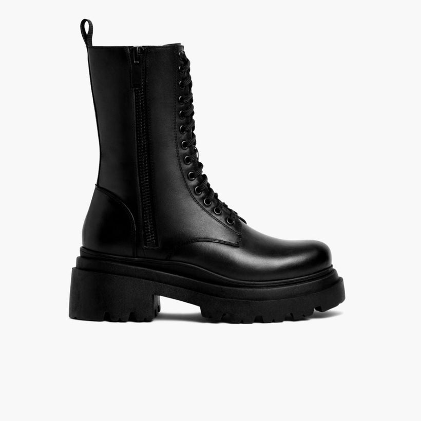 Fatale Nero Leather Boots da Donna