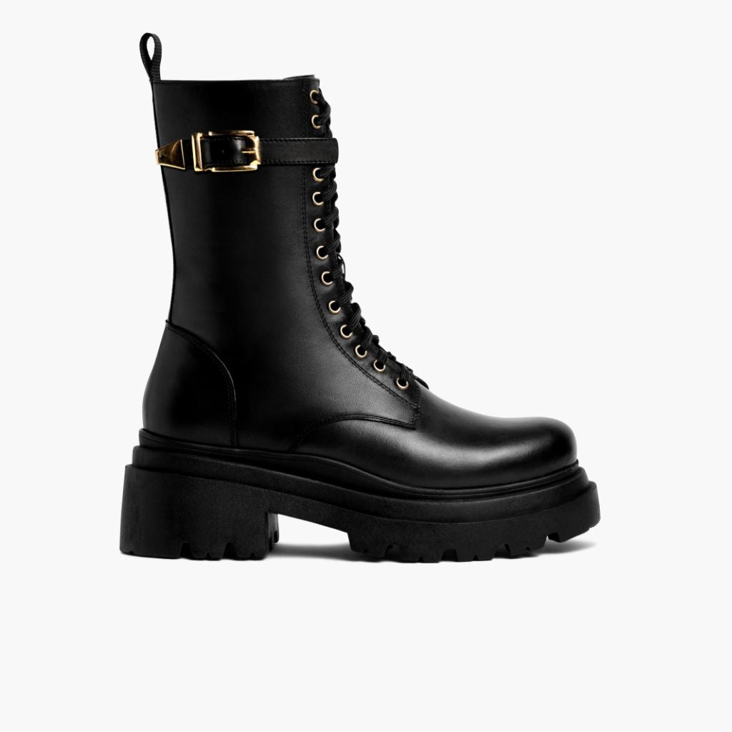Black Full-Grain leather Boots - Costruzione Goodyear a guardolo & dettaglio puntale