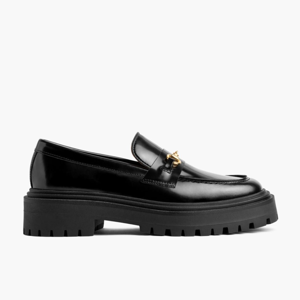 Black Full-Grain leather Loafers - Costruzione Goodyear a guardolo & dettaglio puntale