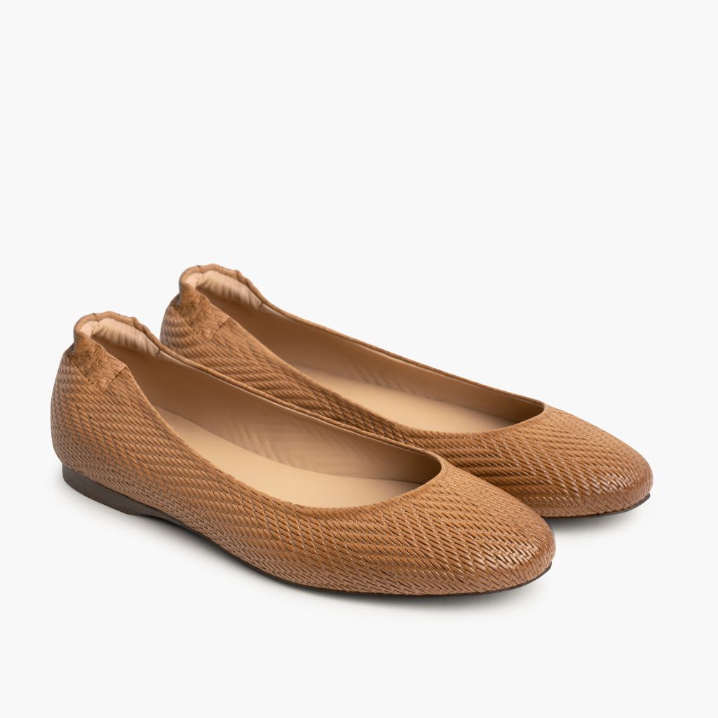 Scrunch Cuoio Embossed Stivali in pelle da Donna in Tan Full-Grain Leather - Vista laterale | Acquista online