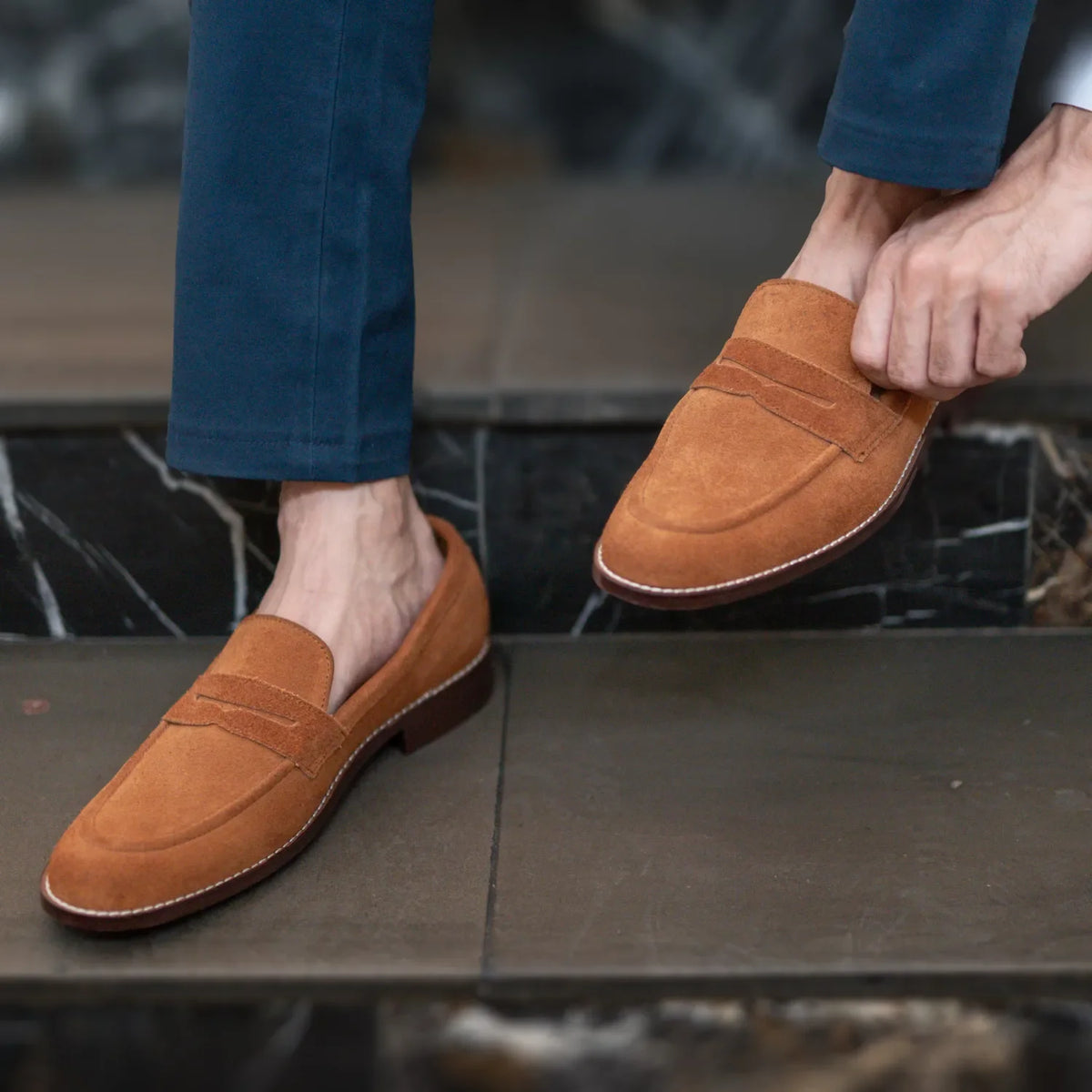 Orlaven Baxton Marrone Suede Mocassini in pelle da Uomo footwear image 10