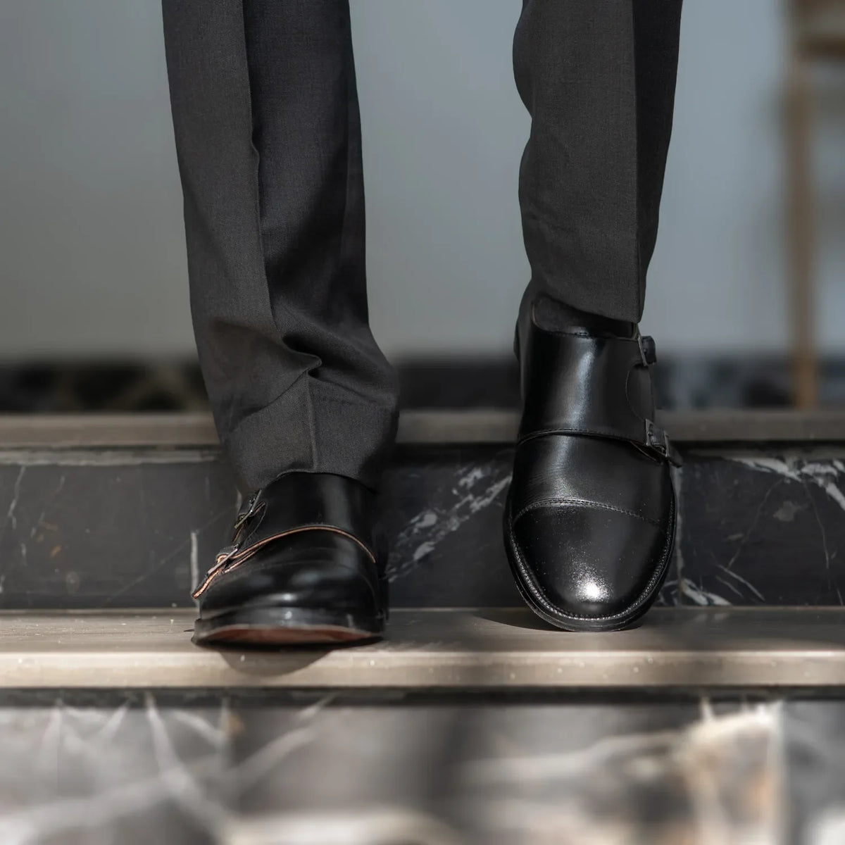 Orlaven Boston Scarpe a doppia fibbia in pelle nera footwear image 10