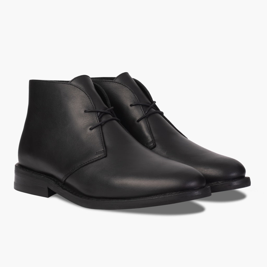 Scout Nero Stivali in pelle da Uomo For Men in vera pelle bovina nera - Vista laterale | Acquista online