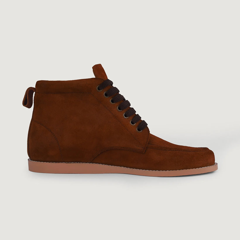Bearman Moc Toe Marrone Suede Boots da Uomo
