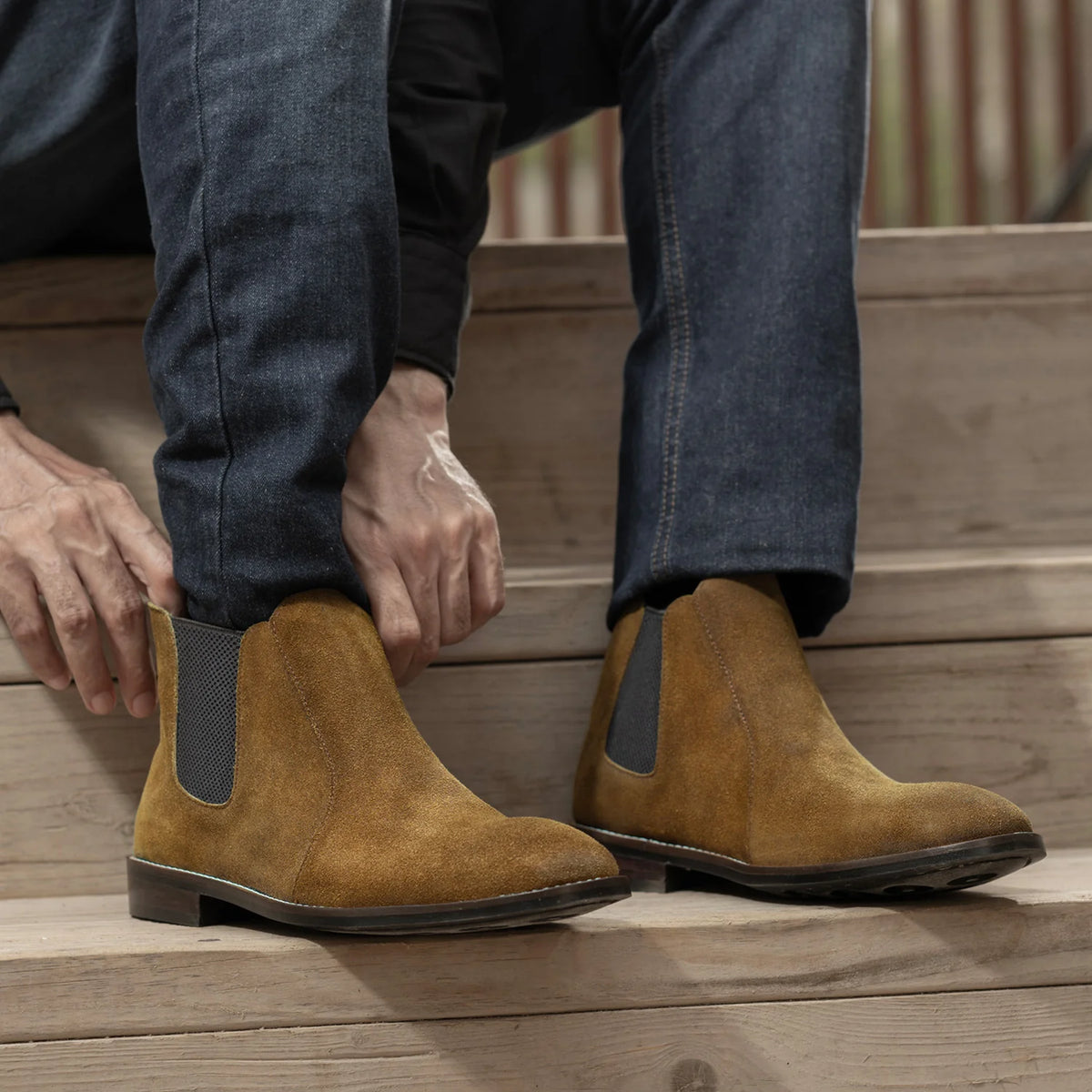 Orlaven Clarkson Chelsea Marrone Suede Stivali in pelle - StudGuard da Uomo footwear image 10