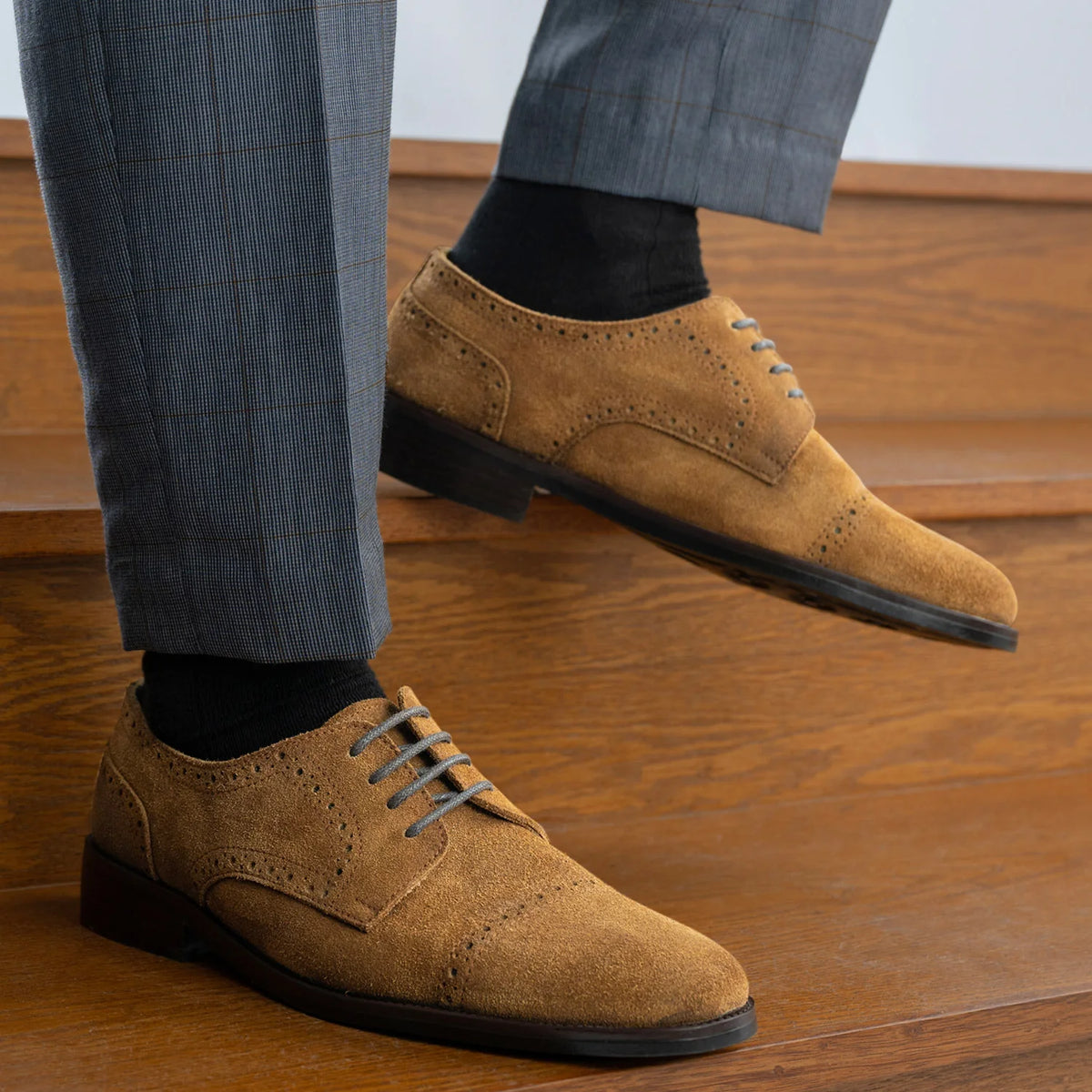 Orlaven Dirk Brogues Derby Marrone Suede Scarpe in pelle - StudGuard da Uomo footwear image 9