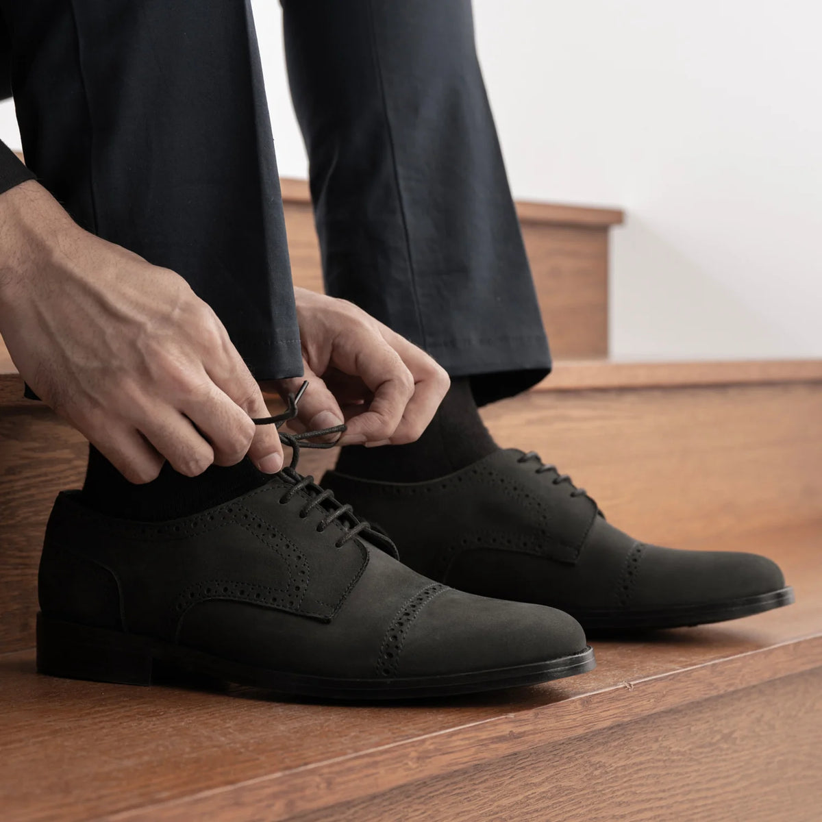 Orlaven Dirk Brogues Derby Matte Nero Nubuck Scarpe in pelle - StudGuard da Uomo footwear image 10