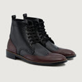 Duster Brogues Derby Marrone Rossiccio Nero Stivali in pelle - StudGuard da Uomo