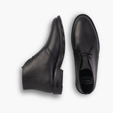Scout Black Leather Boots For Men - Reinforced Heel Counter & Precision Double-Row Stitching Detail