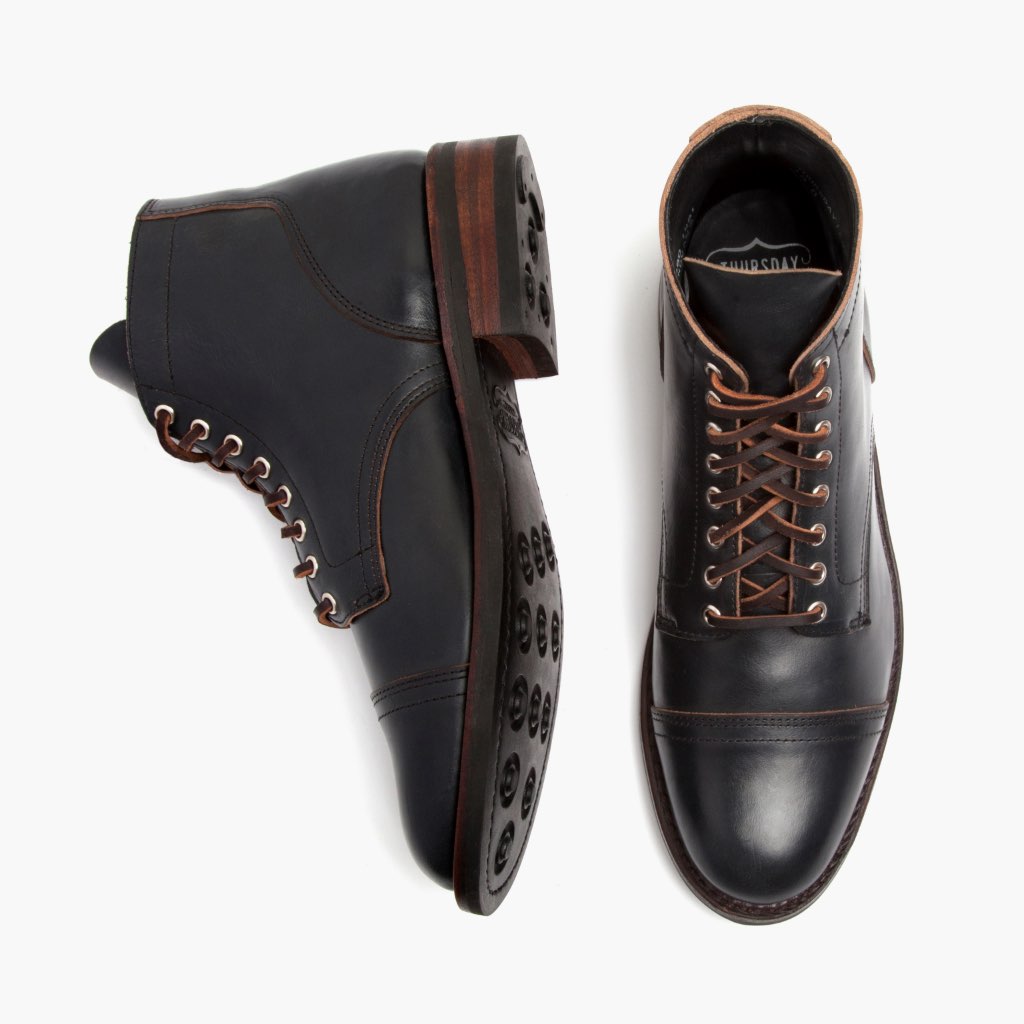 High-Traction Rubber Outsole & Lug Tread Pattern on Vanguard Indigo Stivali in pelle da Uomo For Men