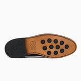 High-Traction Rubber Outsole & Lug Tread Pattern on Dirk Brogues Derby Black Leather Shoes For Men