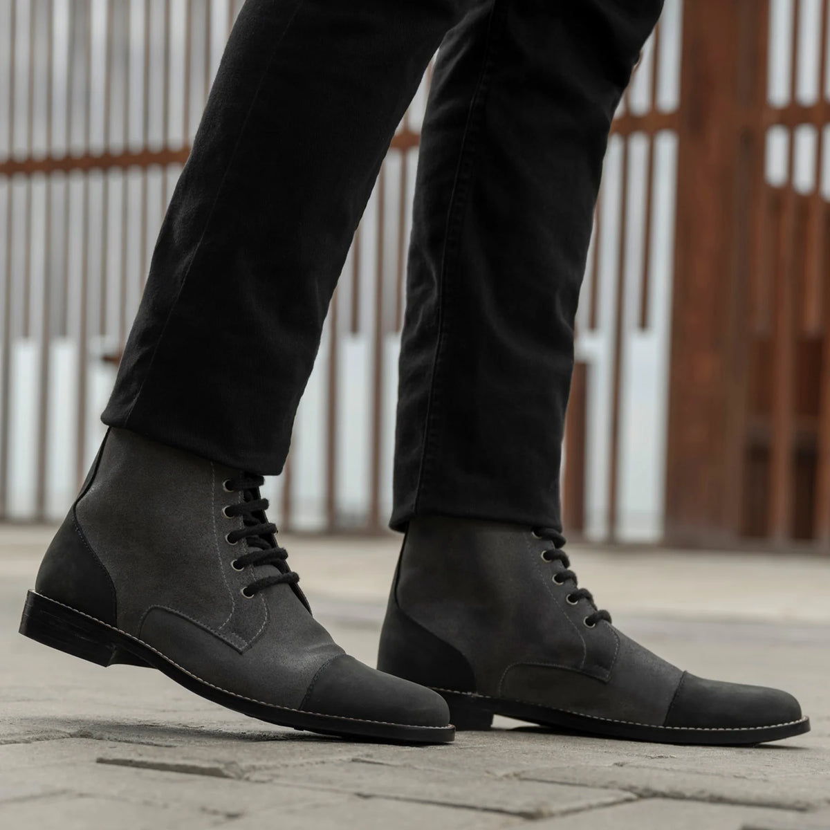 Styled On-Foot Perspective Demonstrating Ankle Fit & Silhouette on Model