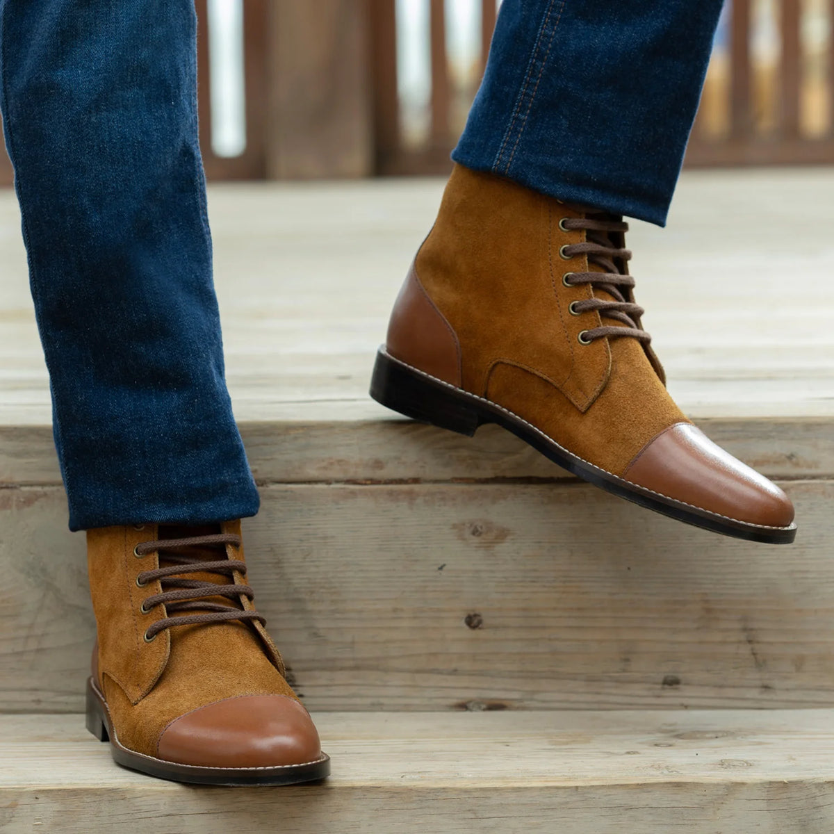 Orlaven Knight Derby Cuoio & Marrone Stivali in pelle - StudGuard da Uomo footwear image 9
