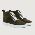 Marty High Top Olive Pullup Sneakers in pelle da Uomo