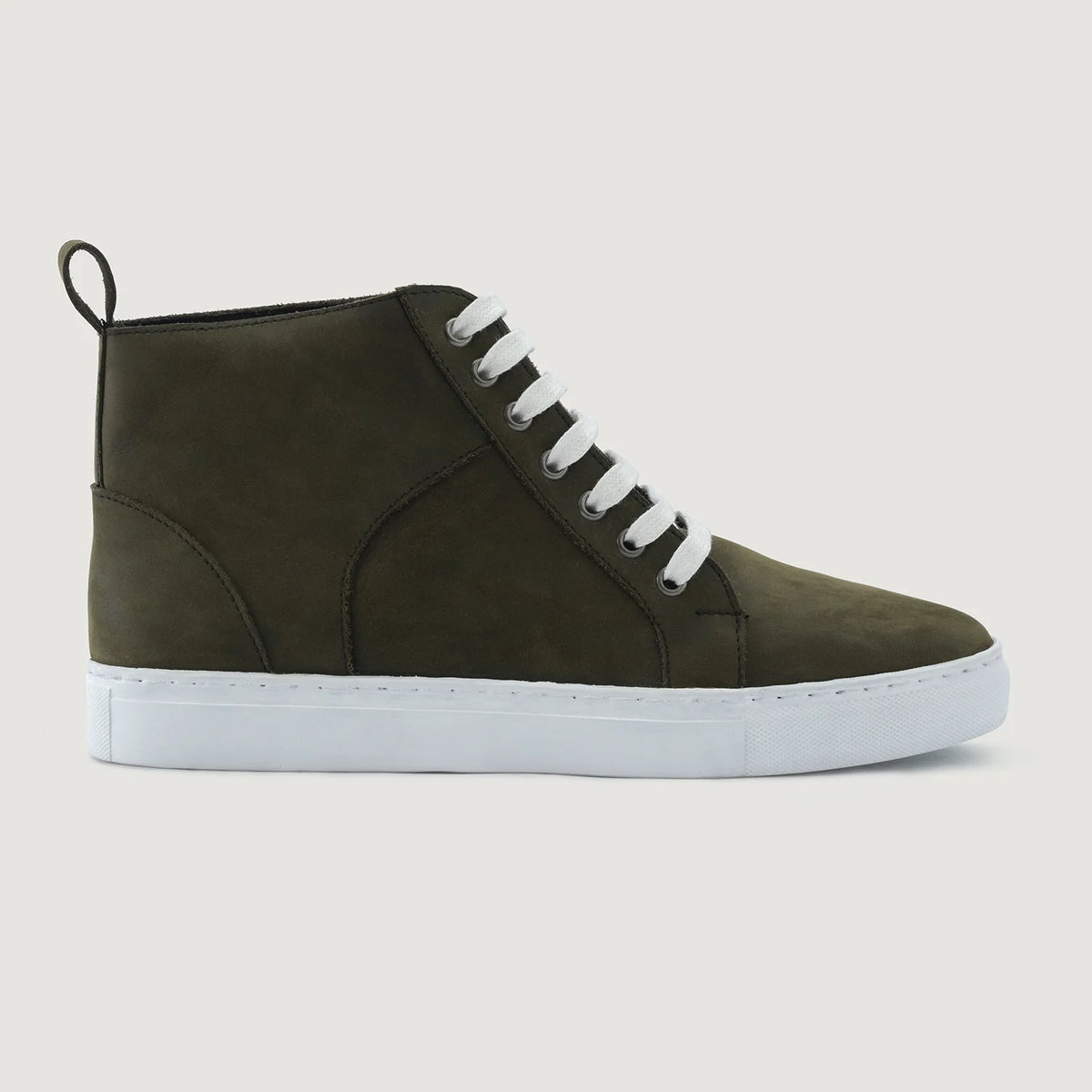 Olive Full-Grain leather Sneakers - Costruzione Goodyear a guardolo & dettaglio puntale