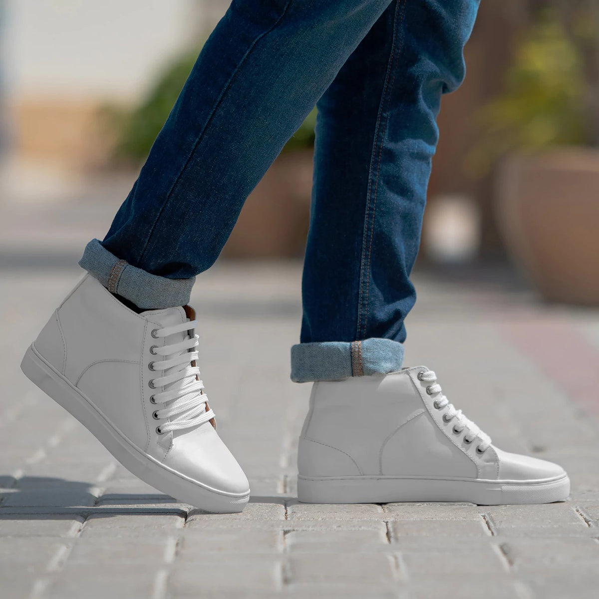 Orlaven Marty High Top Bianco Sneakers in pelle da Uomo footwear image 9