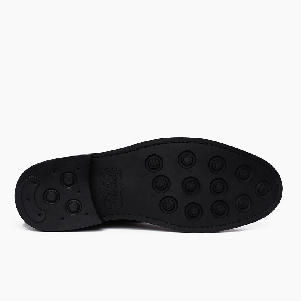 High-Traction Rubber Outsole & Lug Tread Pattern on Captain Nero Opaco Stivali in pelle da Uomo