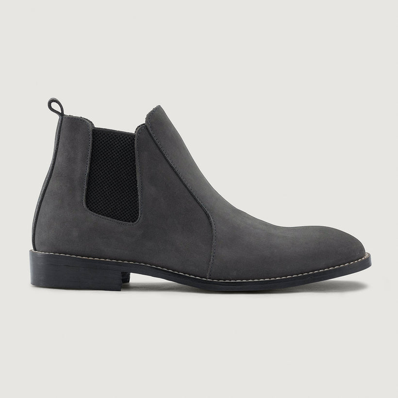 Clarkson Chelsea Grigio Nubuck Leather Boots - StudGuard da Uomo