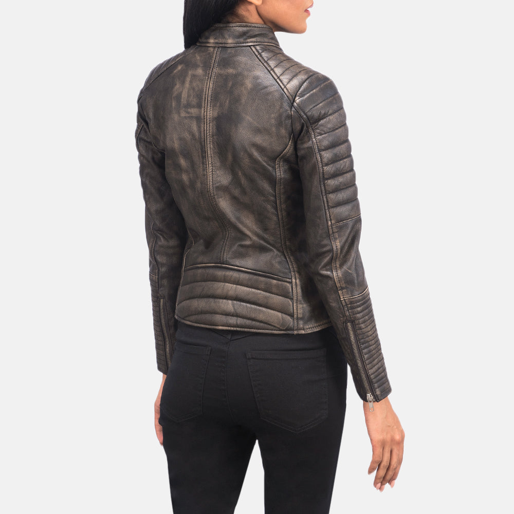 Authentic Goatskin Leather with Rub-off Finish Grain Texture &amp; Heavy-Duty Seam Stitching Detail