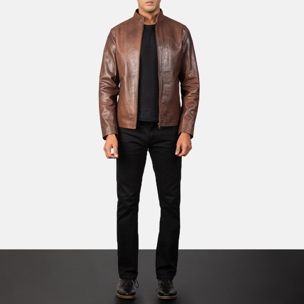 Alex Giacca Biker in Pelle da Uomo – Vista prodotto alternativa 3
