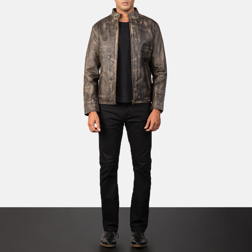 Alex Giacca Biker in Pelle da Uomo – Vista prodotto alternativa 3