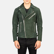 Armand Verde Giacca Biker in Pelle da Uomo – Vista prodotto alternativa 1