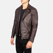 Armand Verde Giacca Biker in Pelle da Uomo – Vista prodotto alternativa 2