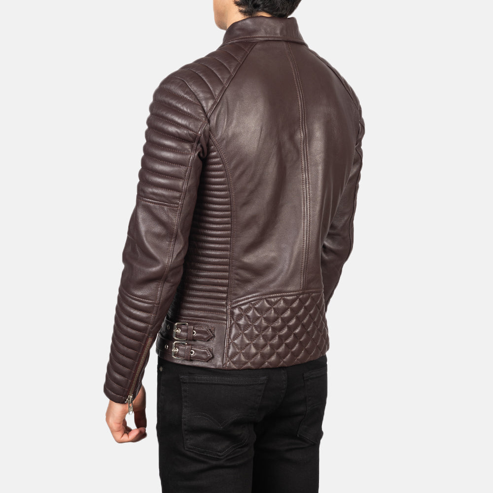 Armand Verde Giacca Biker in Pelle da Uomo – Vista prodotto alternativa 5