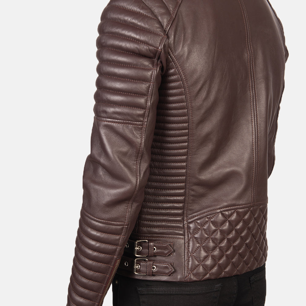 Armand Verde Giacca Biker in Pelle da Uomo – Vista prodotto alternativa 6