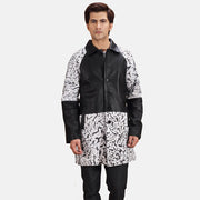 Men's Artistry Nero Dye Cappotto in Pelle da Uomo in Black &amp; White Sheepskin Dip &amp;Amp; Dye - Vista frontale e linea su misura | Acquista online