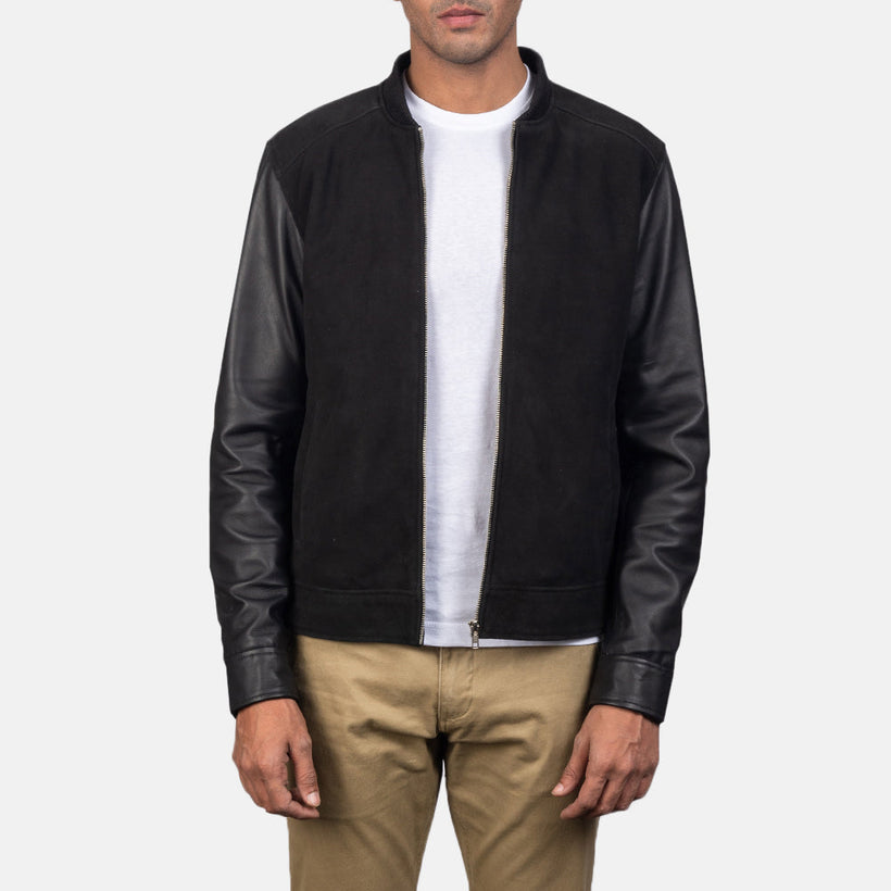Blain Marrone Bomber in Pelle da Uomo
