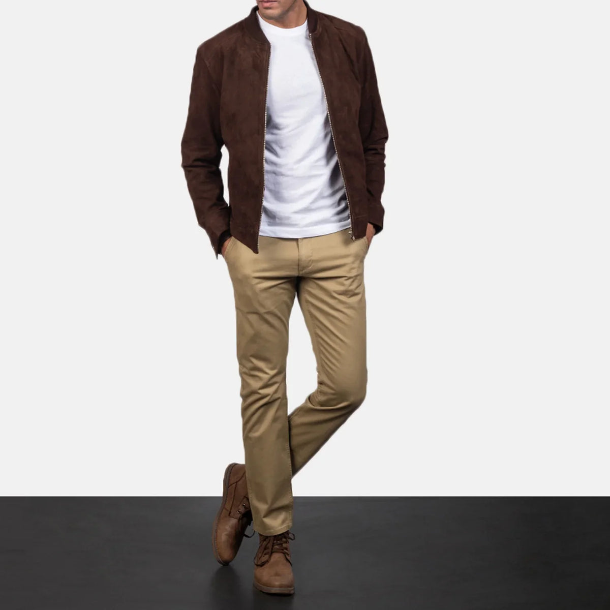 Blain Marrone Bomber in Pelle da Uomo – Vista prodotto alternativa 3