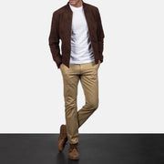 Blain Marrone Bomber in Pelle da Uomo – Vista prodotto alternativa 3