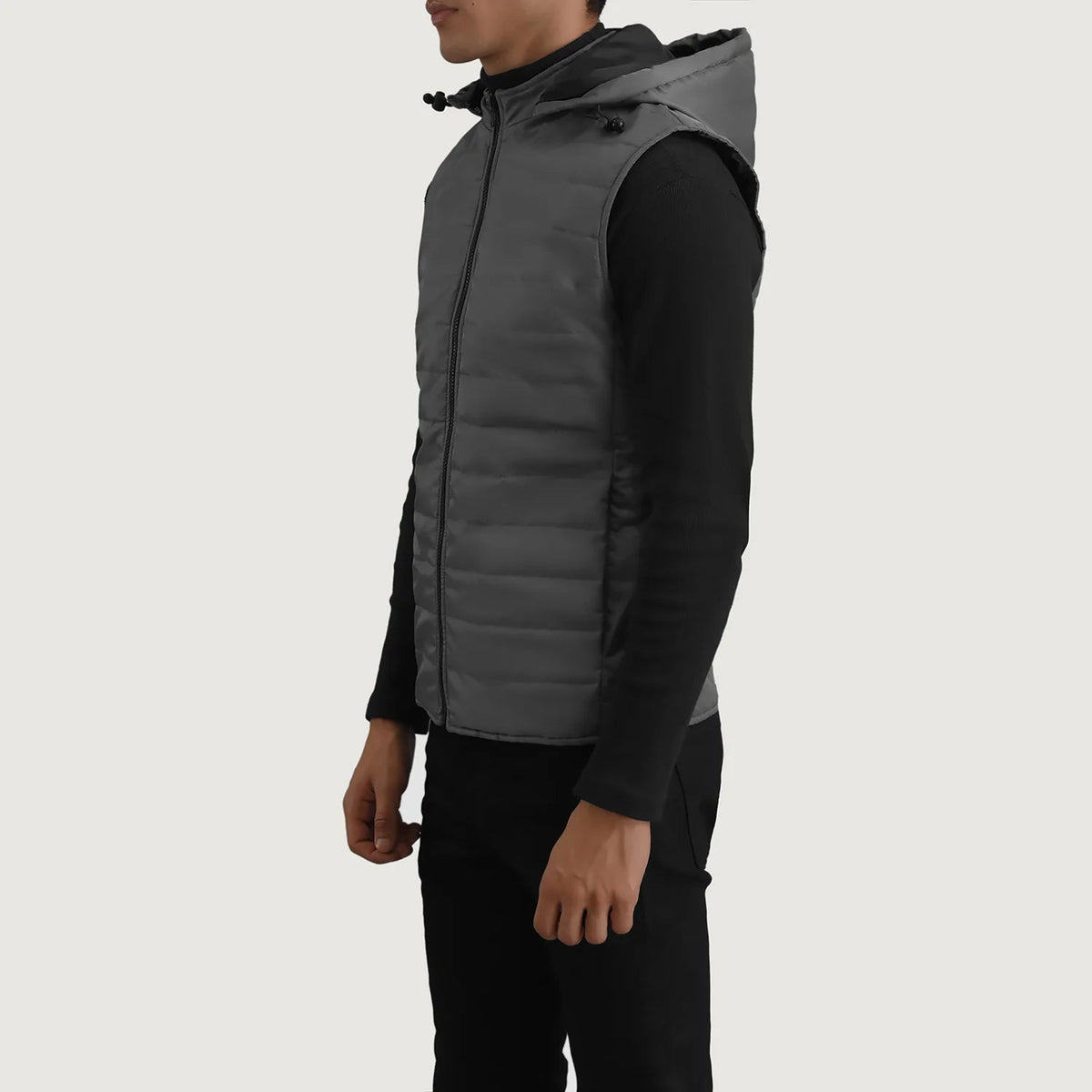 
Green Full-Grain leather Vest - Vista posteriore con spalle definite e orlo pulito