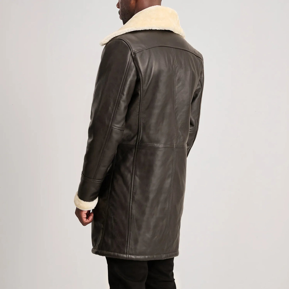 Charles Cappotto in Pelle Marrone Shearling Cappotto in Pelle da Uomo – Vista prodotto alternativa 5