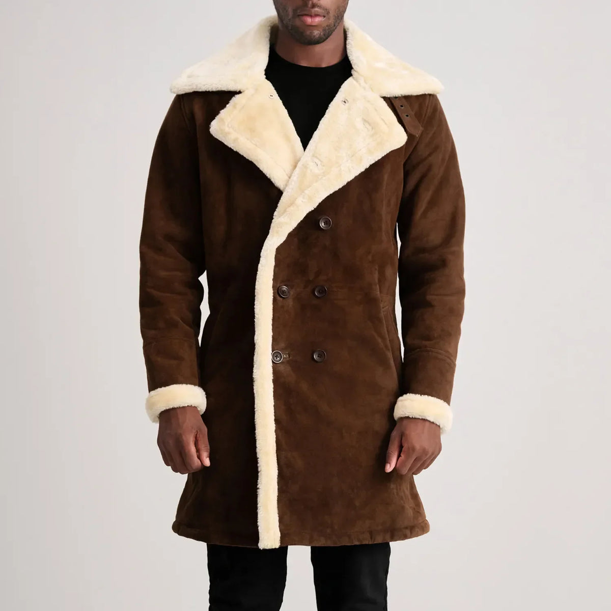 Charles Cappotto in Pelle Marrone Shearling Cappotto in Pelle da Uomo – Vista prodotto alternativa 4