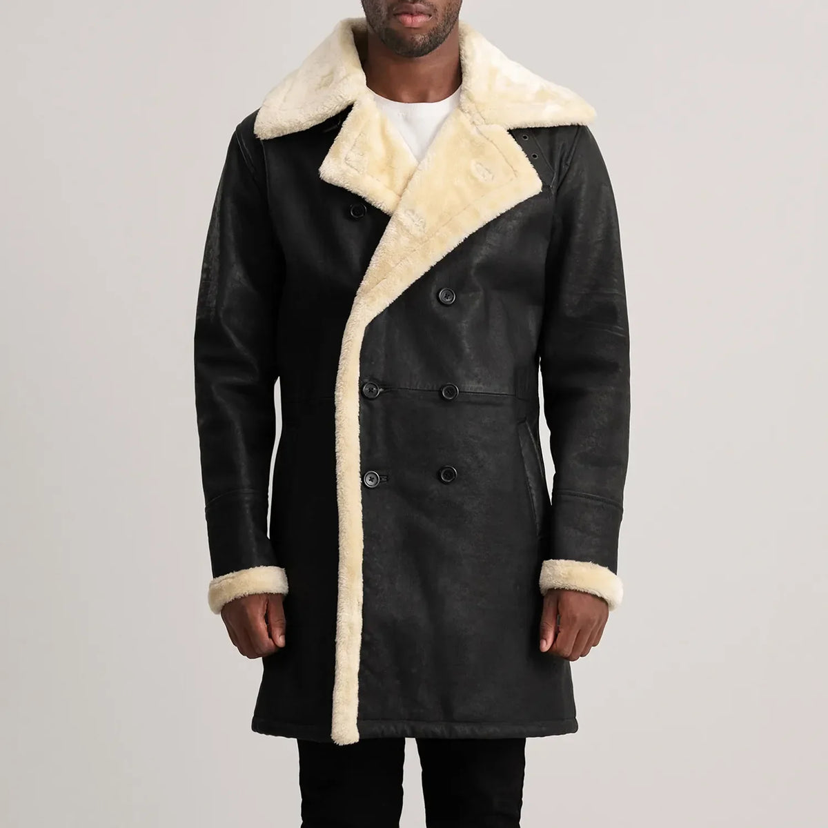 Charles Cappotto in Pelle Marrone Shearling Cappotto in Pelle da Uomo – Vista prodotto alternativa 4
