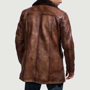 Authentic Sheepskin Burnishing with Burnishing Finish Grain Texture &amp; Heavy-Duty Seam Stitching Detail