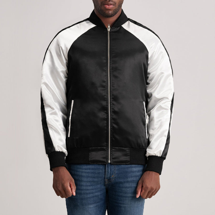 Clarke Nero Varsity Giacca in Pelle da Uomo