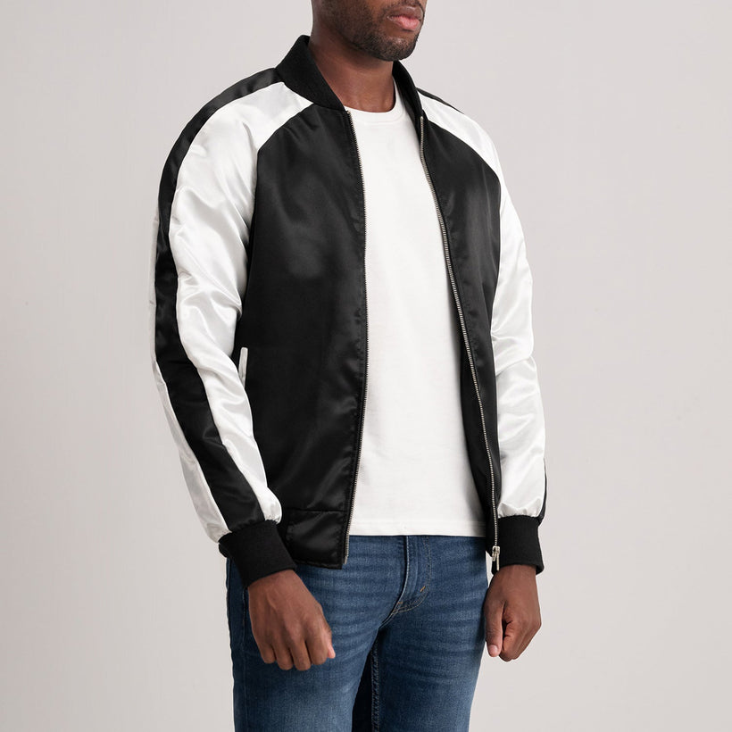 Clarke Nero Varsity Giacca in Pelle da Uomo