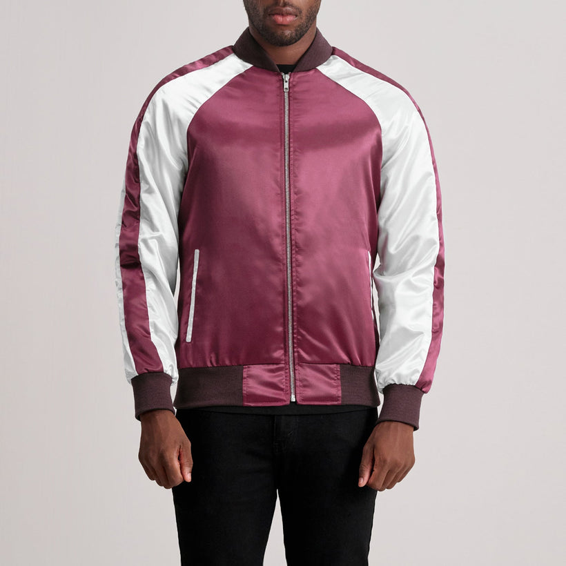 Clarke Bordeaux Varsity Giacca in Pelle da Uomo
