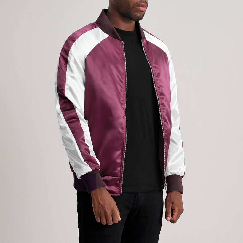 Clarke Bordeaux Varsity Giacca in Pelle da Uomo