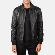 Men's Coffmen Brown Suede A2 Bomber Jacket in Brown Goatskin Suede - Vista frontale e linea su misura | Acquista online